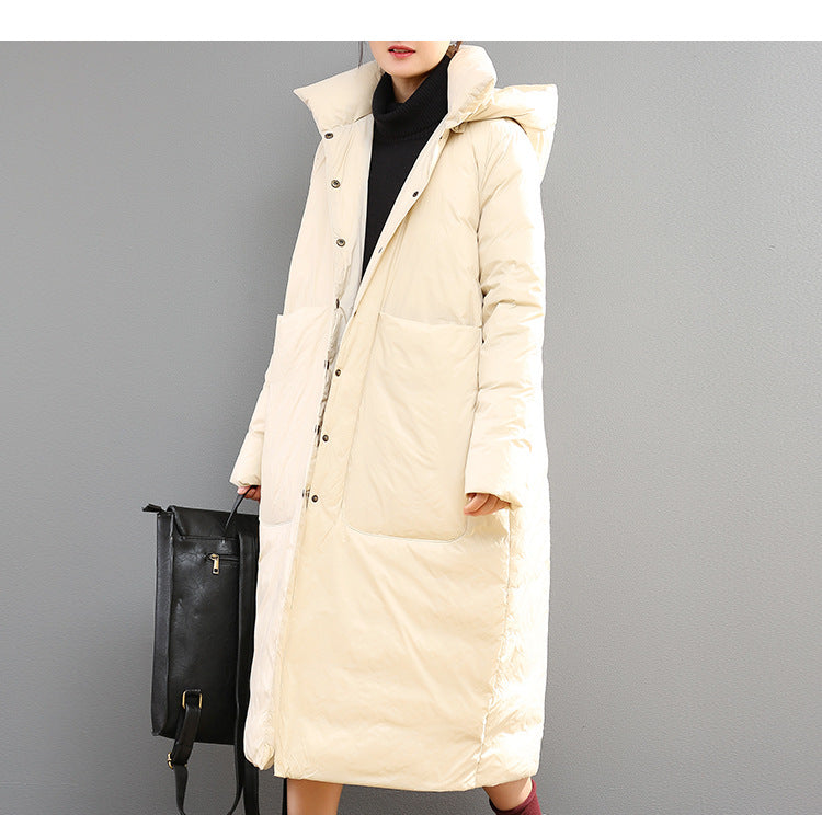Classic Warm Solid Color Down Coat