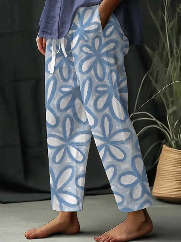 Comfort Loose Printed Trousers