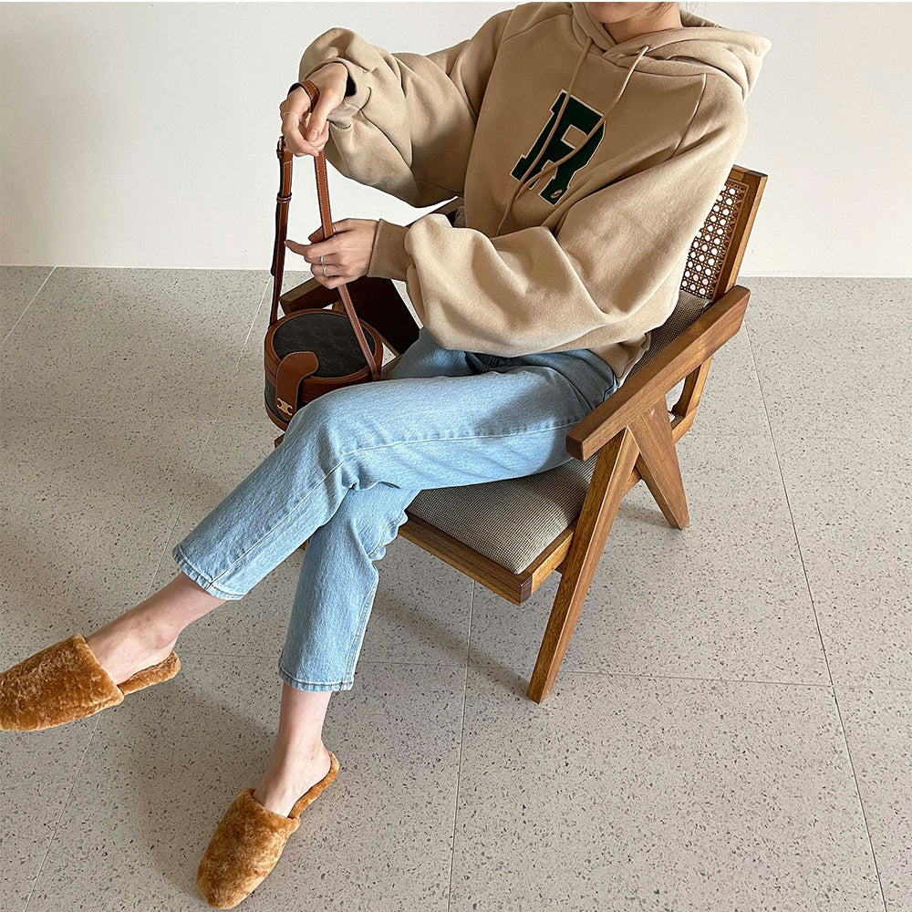 Versatile Embroidered Hooded Long Sleeve Sweatshirt