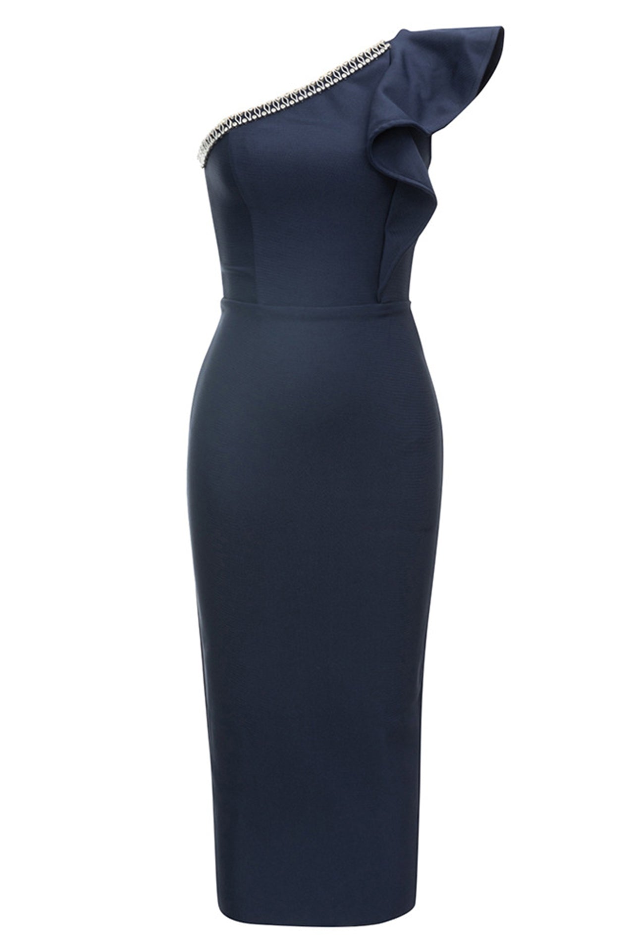 Isla One Shoulder Ruffled Midi Dress