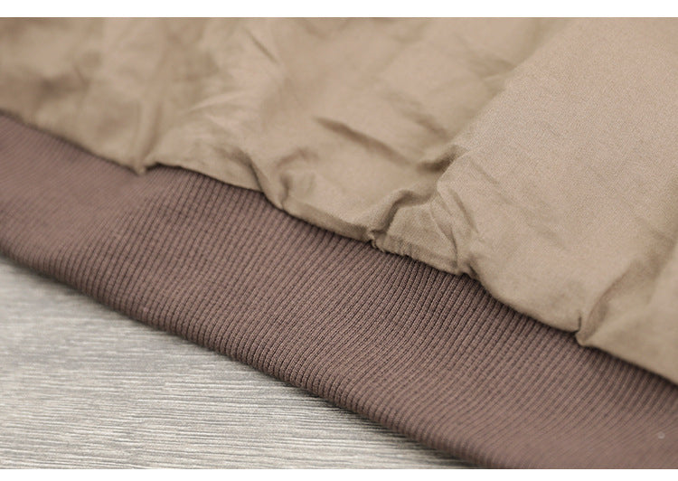 Classic Color Blocking Round Neck Jacket