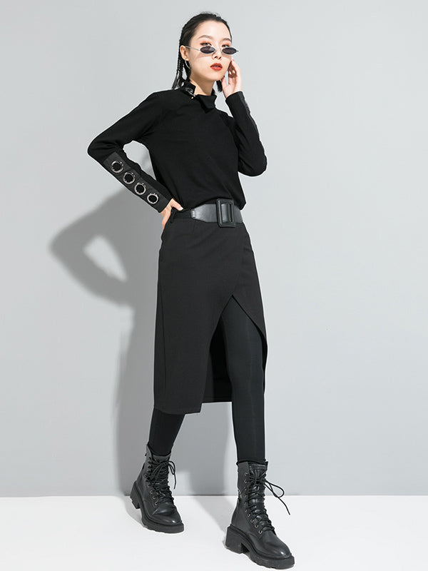 False Two Solid Split-Joint Culotte