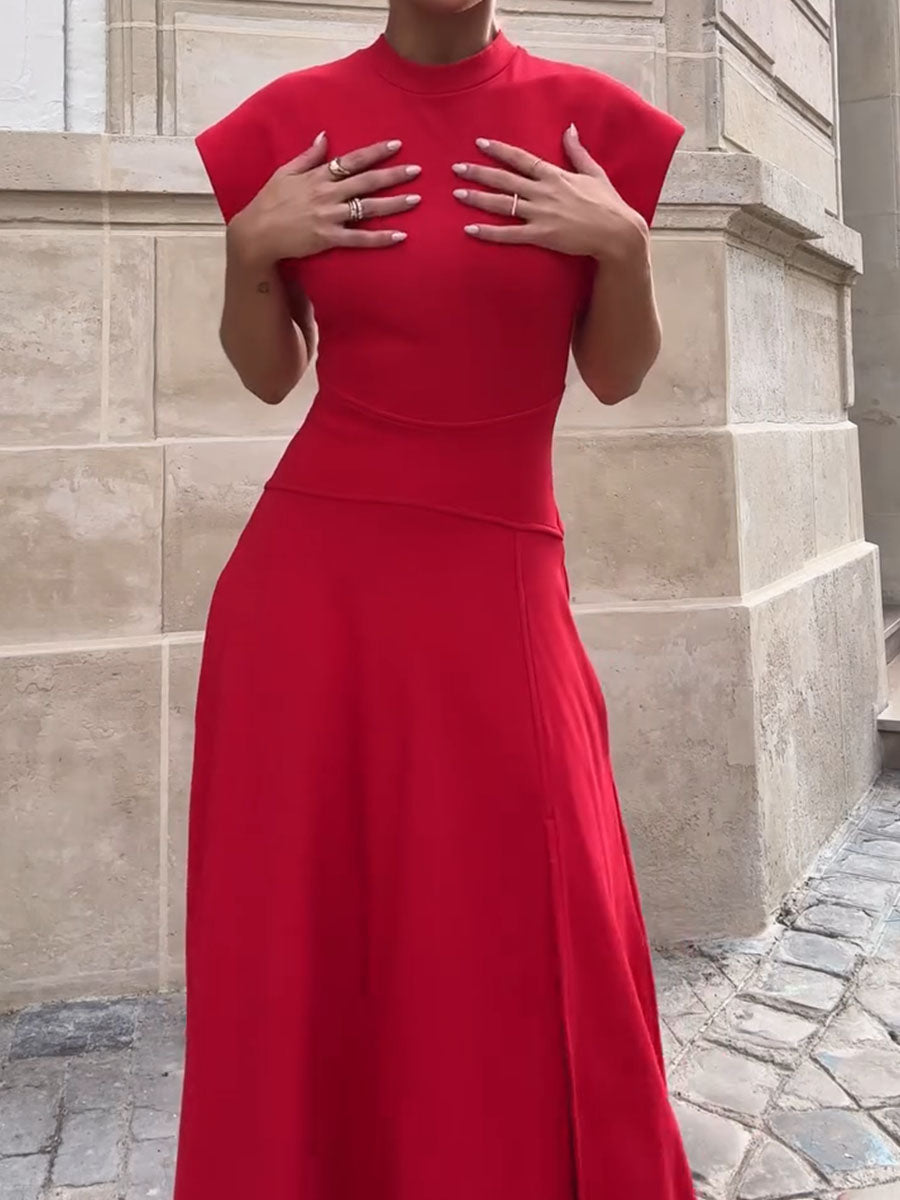 Chic slim fit dress with flying sleeves