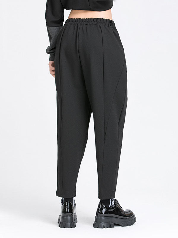 Simple Harem Pants Loose Elasticity Solid Color Casual Pants Bottoms