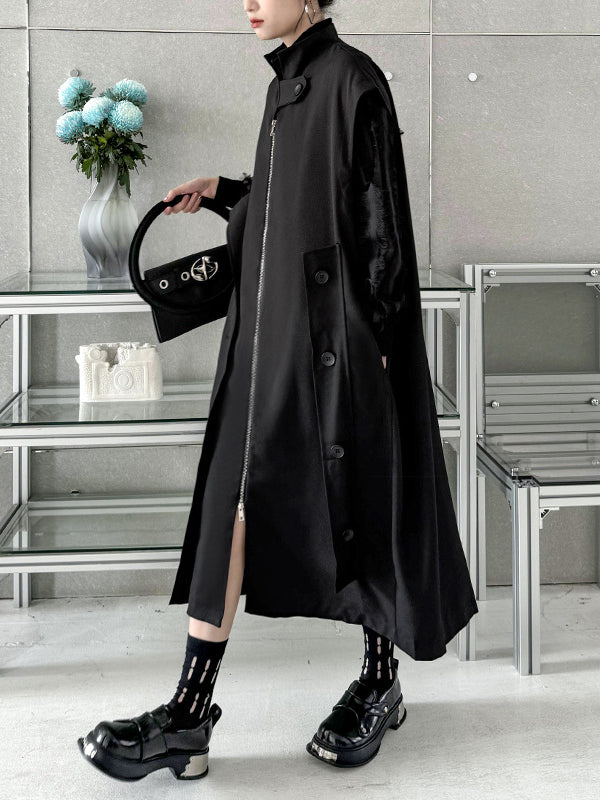 Dark Style Zipper Sleeveless Coat