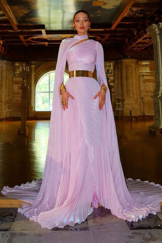 Kaia Long Sleeve High-Neck Maxi Dress