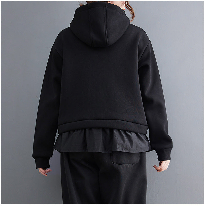 Special Splicing High Collar Sweatshirt