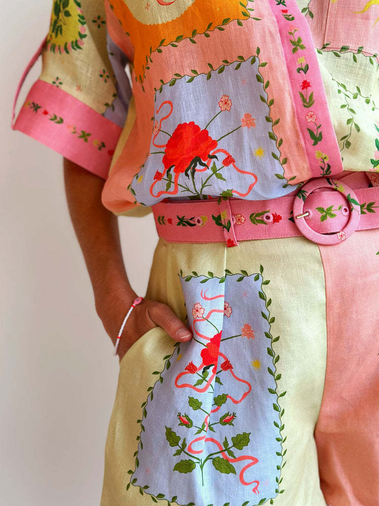 Casual Print Shirt Shorts Set