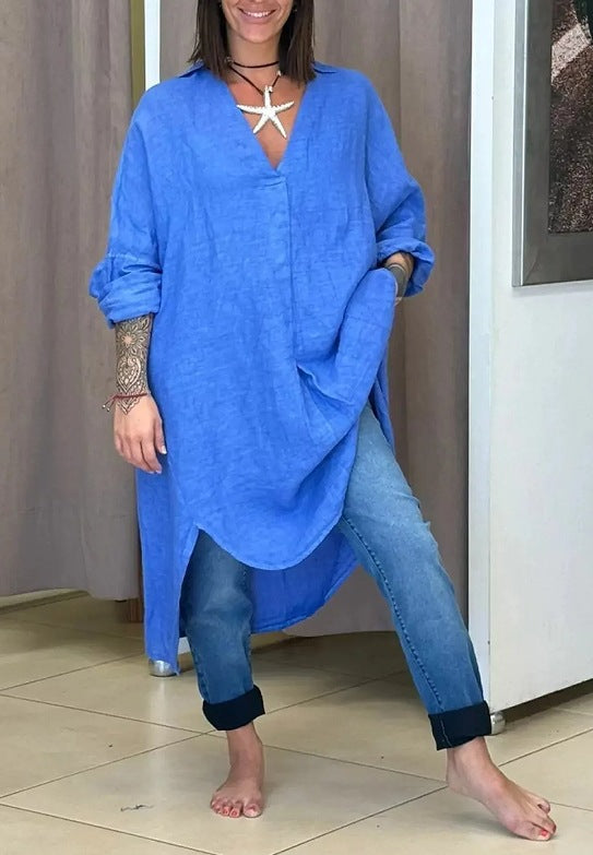 Casual Long Cotton Shirt Dress