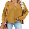 Plus Size Sweater for Women Long Sleeve Fall Winter Warm Pullover Tops Light Green XL