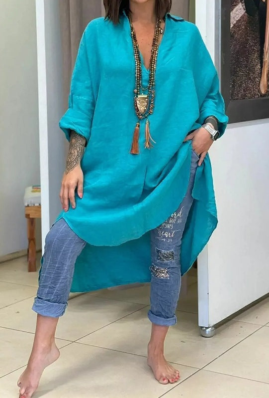 Casual Long Cotton Shirt Dress