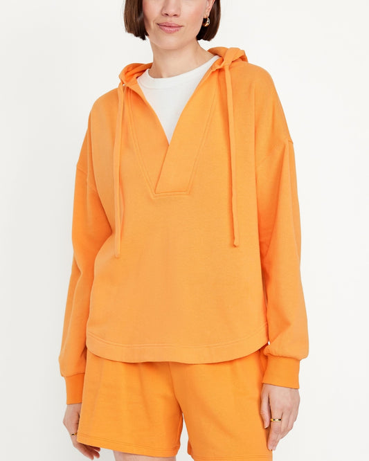 Oversized Drawstring V-Neck Hoodie Shorts Two-Piece Set With Pockets (Buy 2 Free Shipping)