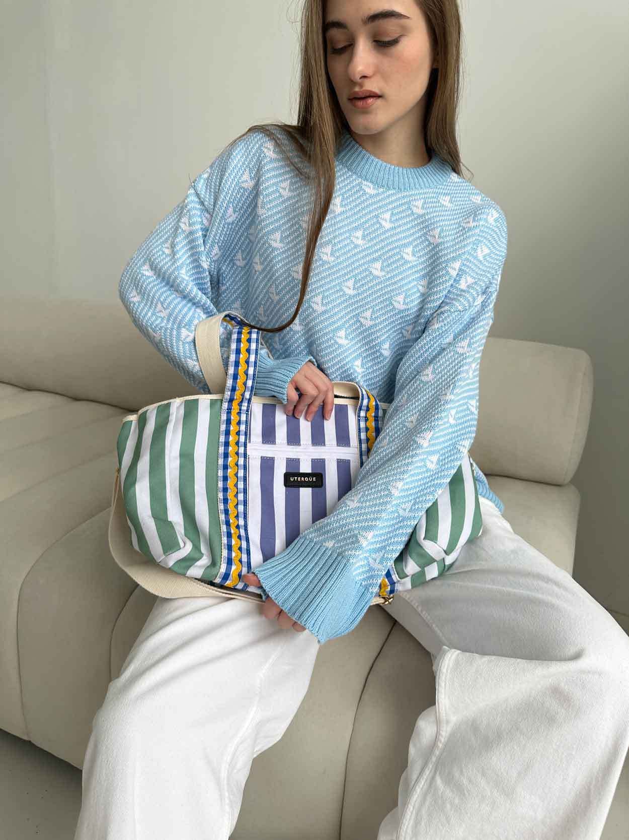 Round neck sailing sweater winter commuter loose knitted pullover women's top