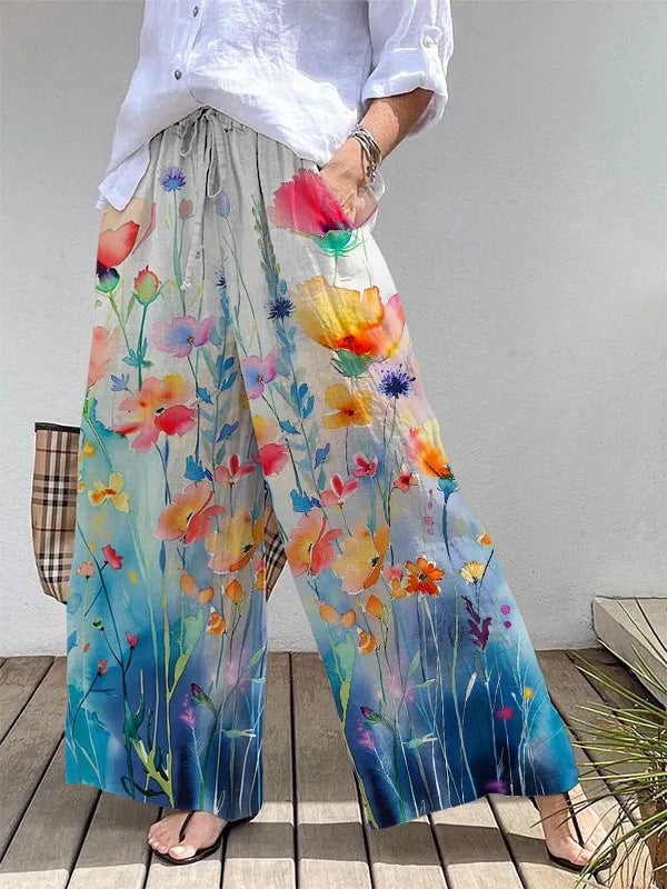 Comfort Loose Printed Trousers