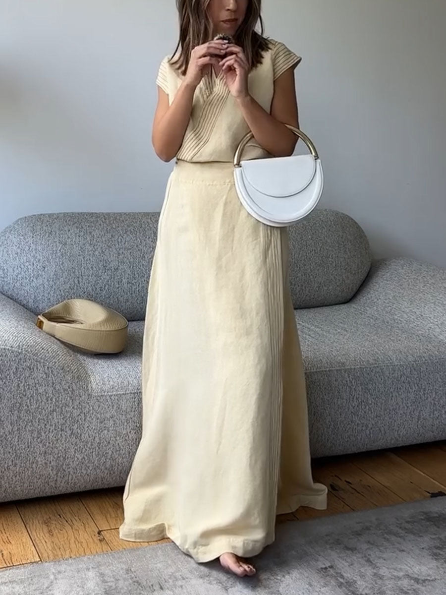 Light yellow casual two-piece set