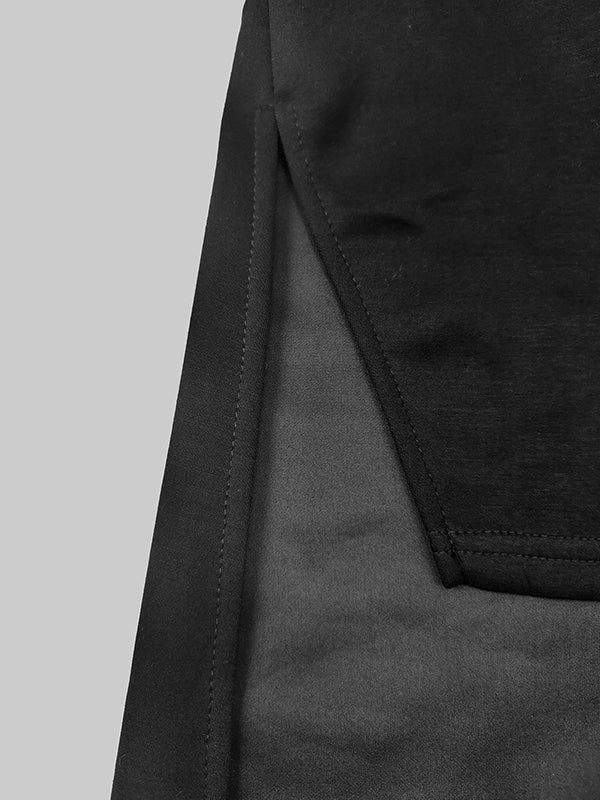 High-low Loose Asymmetric Solid Color Split-side Round-neck Maxi Dresses