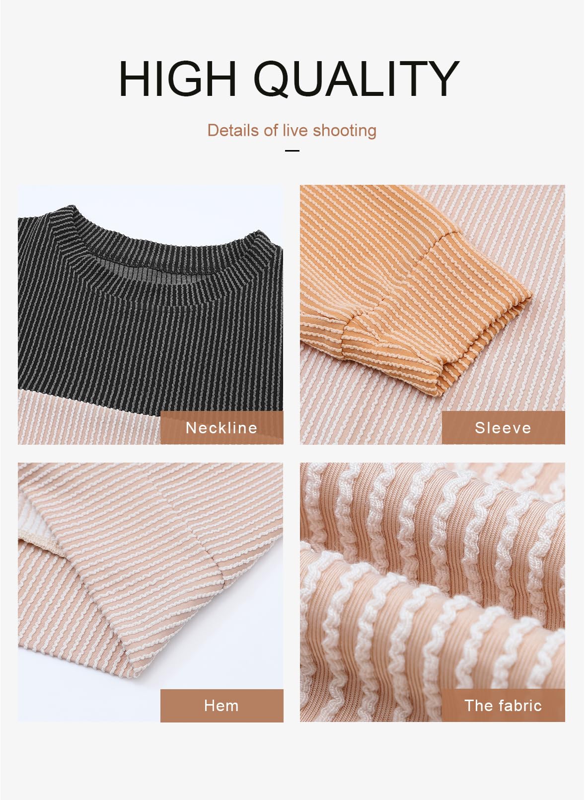 Womens Fashion Long Sleeve Crewneck Knitted Casual Loose Pullover Shirts Tops