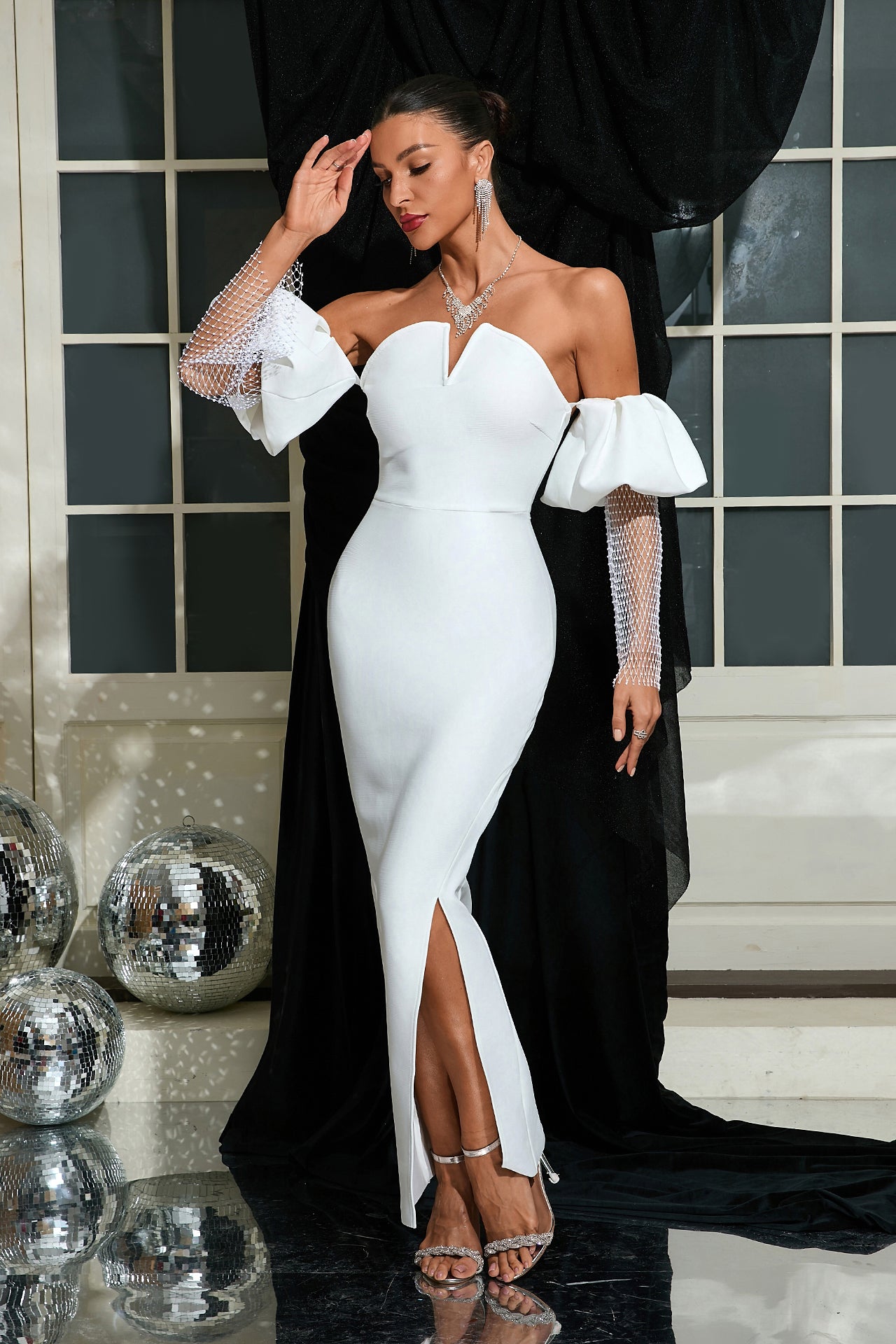 Ilaria Off Shoulder Maxi Dress In White