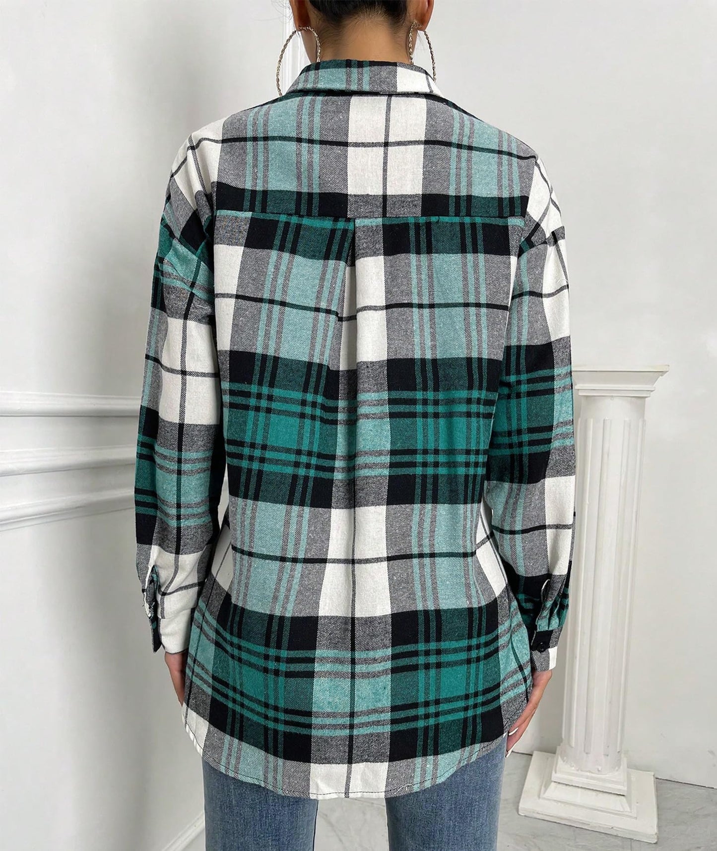 Flannel Shirts for Women Buffalo Plaid Shirts Oversized Long Sleeve