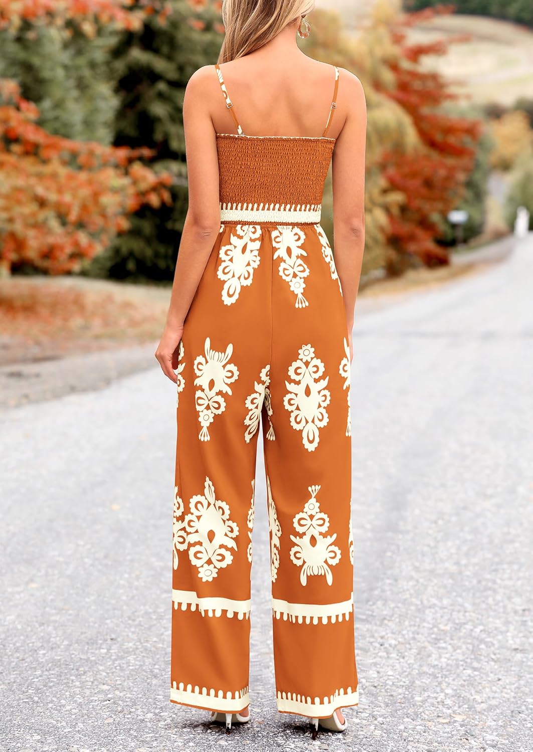 Casual Boho Spaghetti Strap Wide Leg Jumpsuit(Buy 2 Free Shipping)