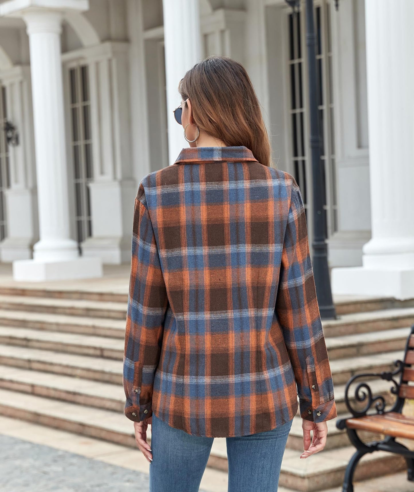 Flannel Shirts for Women Buffalo Plaid Shirts Oversized Long Sleeve