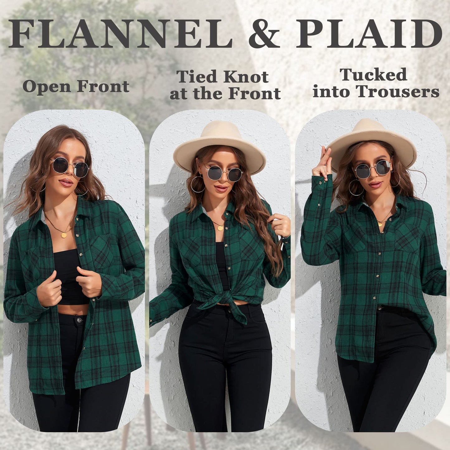 Flannel Shirts for Women Buffalo Plaid Shirts Oversized Long Sleeve