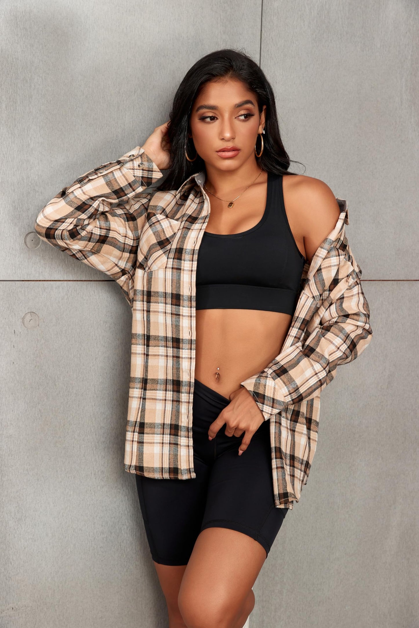 Flannel Shirts for Women Buffalo Plaid Shirts Oversized Long Sleeve