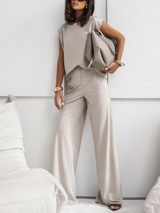 Casual sleeveless two-piece set