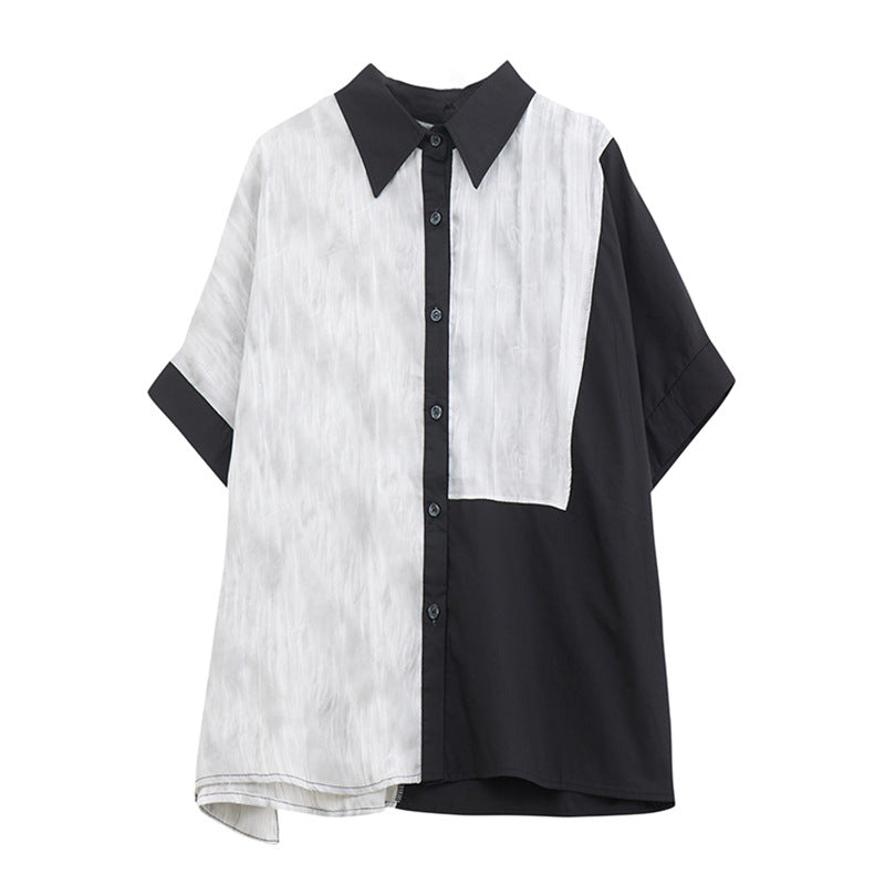 Casual Splicing Short Sleeve Shirt