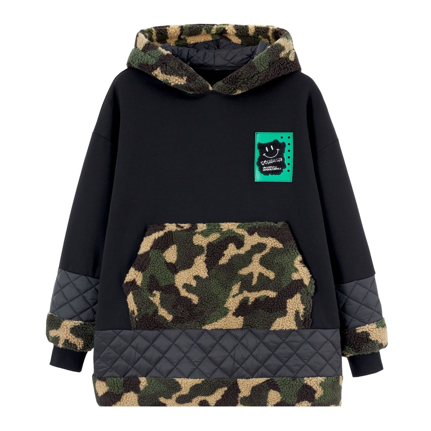 Special Splicing Thickened Camouflage Hooded Sweatshirt