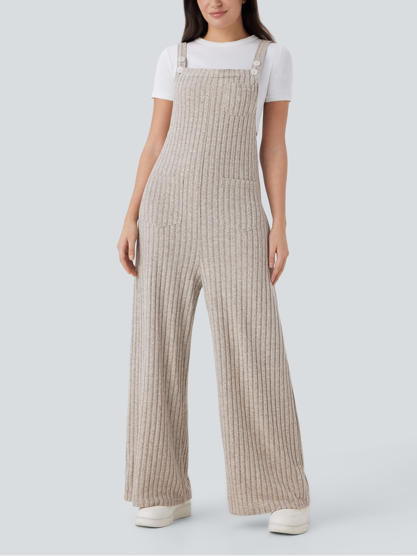 ✨Rib Knit Adjustable Straps Buttoned Multi-Pocket Overalls(Buy 2 Free Shipping)