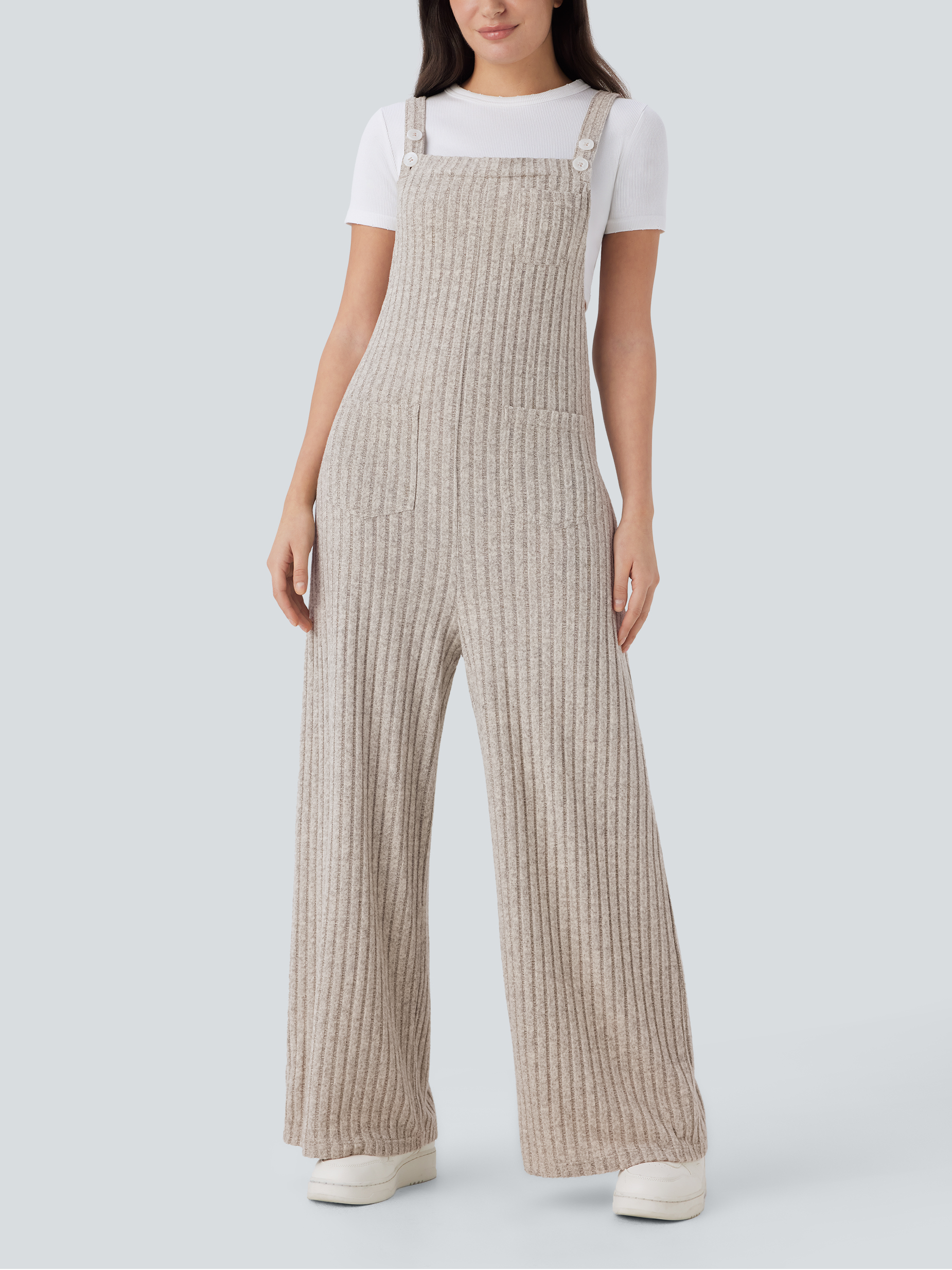 ✨Rib Knit Adjustable Straps Buttoned Multi-Pocket Overalls(Buy 2 Free Shipping)