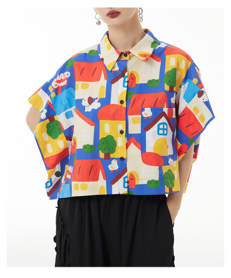 Colorful Printed Short Sleeve Shirt