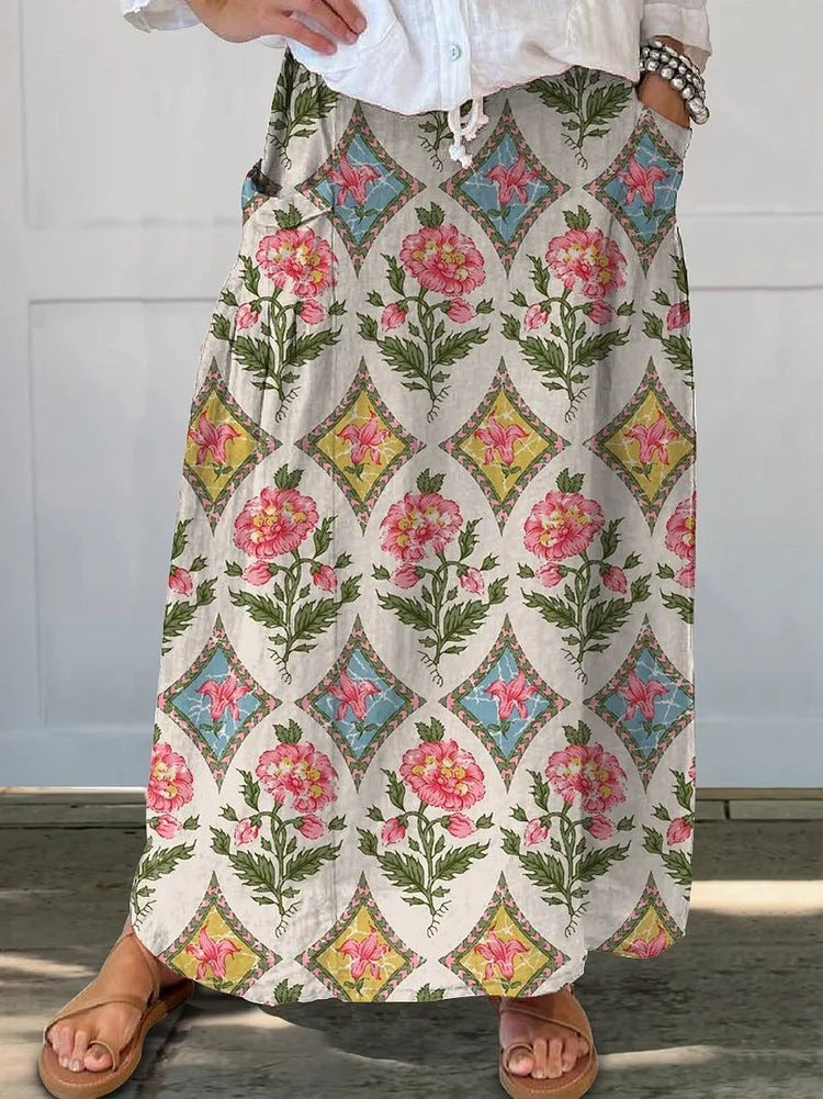 Women's Printed Vintage Skirt