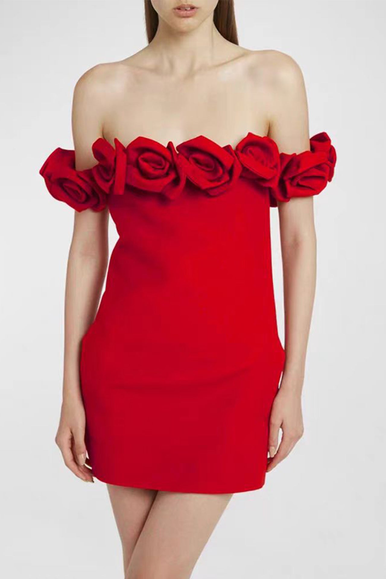 Acacia Red Flower Mini Dress