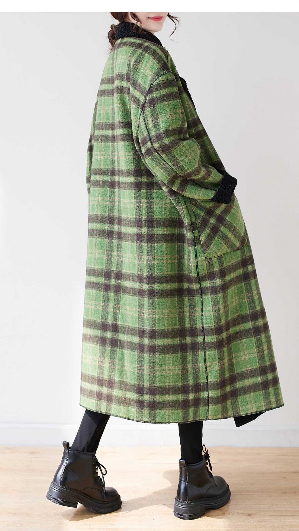 Classic Velvet Reversible Plaid Coat