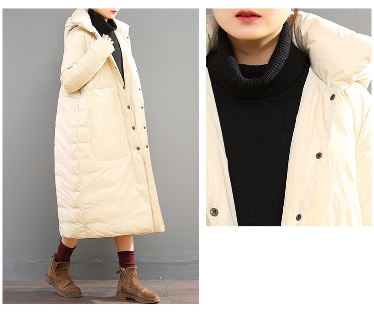 Classic Warm Solid Color Down Coat