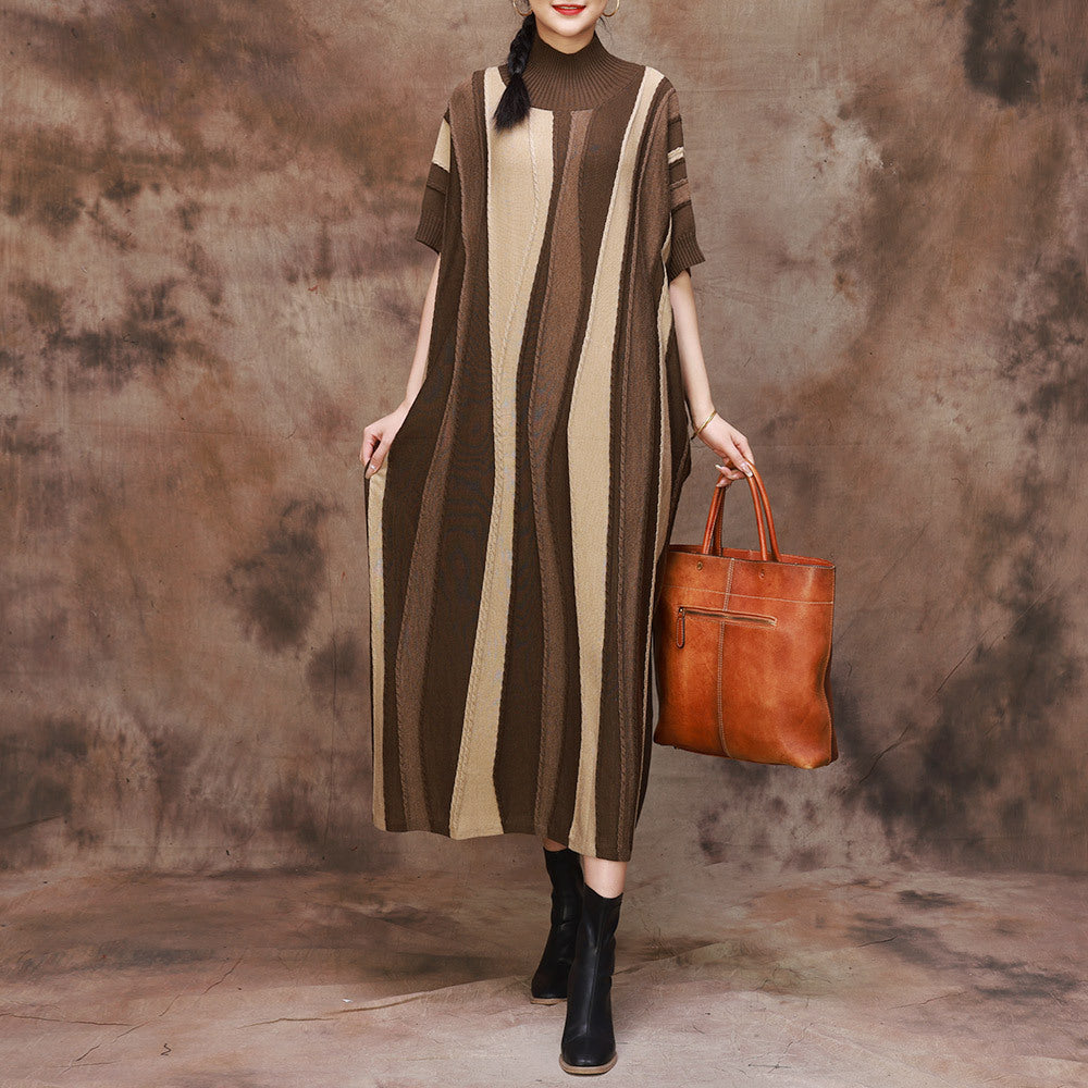 Original Design Knit Short Sleeve Midi Dress