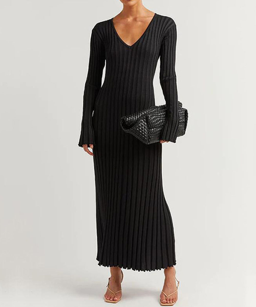 Elegant Classic Pit Knitting Dress