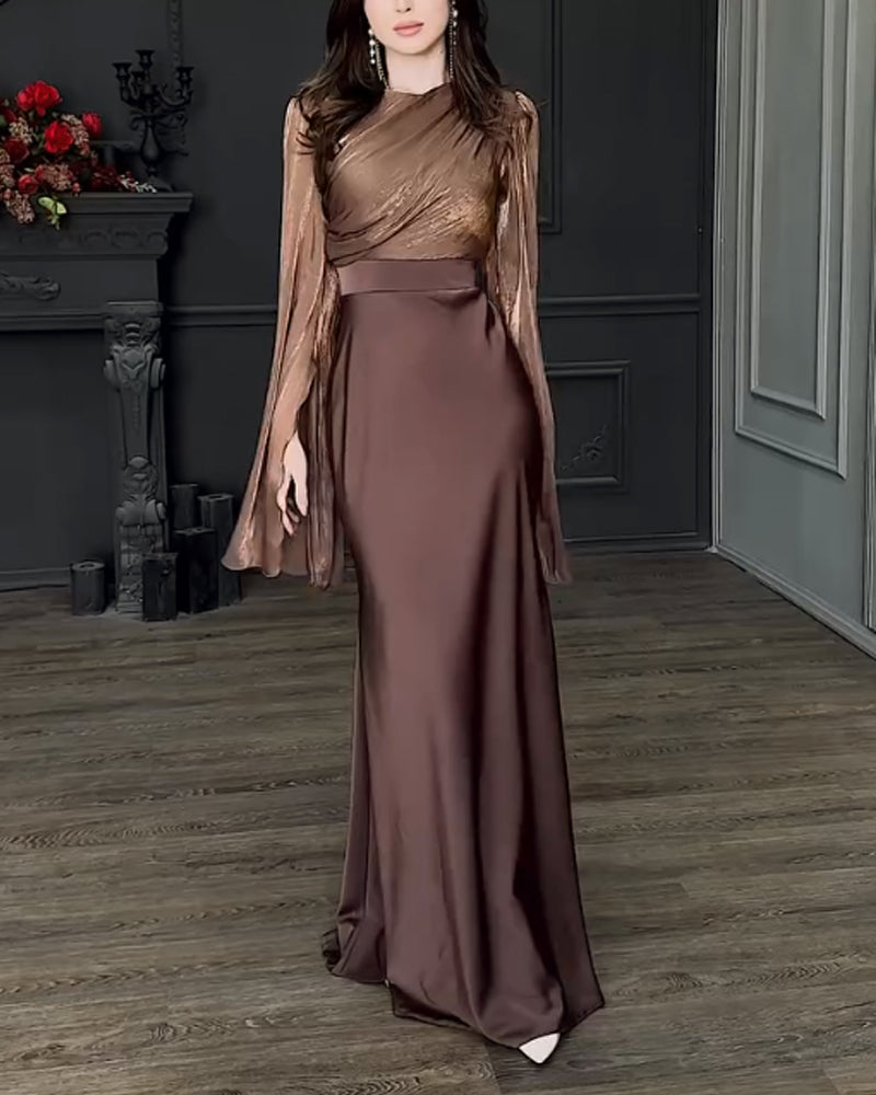 Elegant Split Sleeve Top & Skirt Two-Piece Set