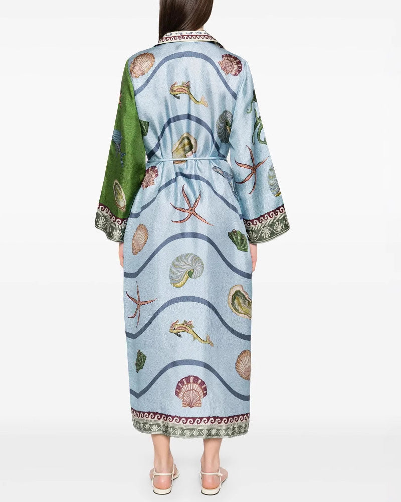 Casual Cardigan Printed Dress