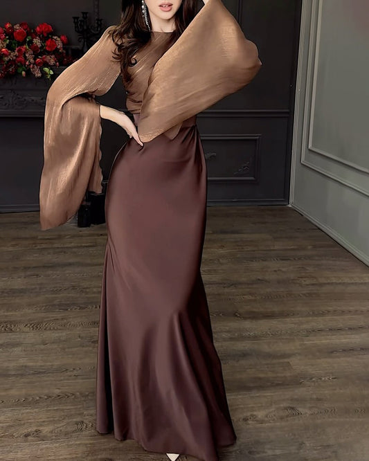 Elegant Split Sleeve Top & Skirt Two-Piece Set