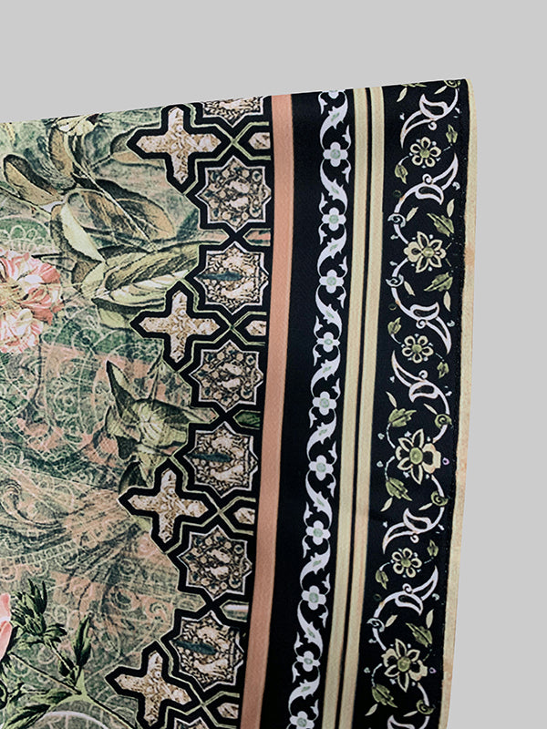 Long Sleeves Loose Buttoned Flower Print Split-Joint Lapel Maxi Dresses Outerwear Shirt Dress