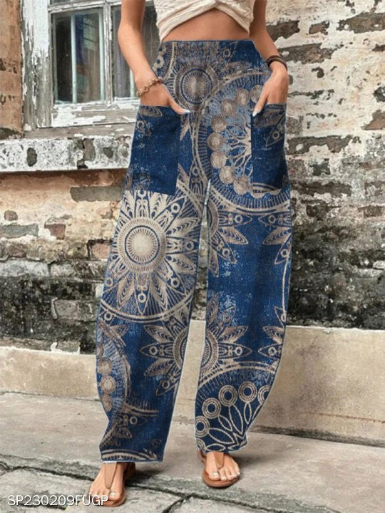 Comfort Loose Printed Trousers