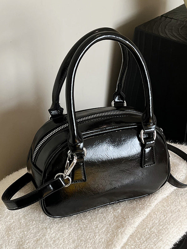 Geometric Solid Color Zipper Crossbody Bags Handbags