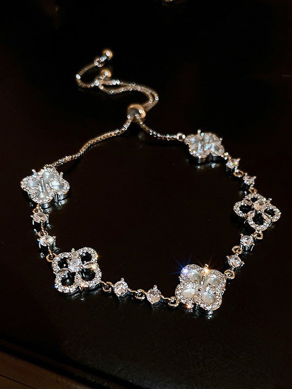 Adjustable Geometric Rhine Stones Shiny Bracelet Accessories