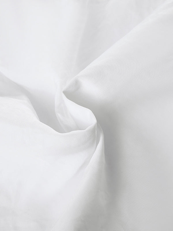 Loose Wide Leg Drawstring Pockets Solid Color Pants Trousers