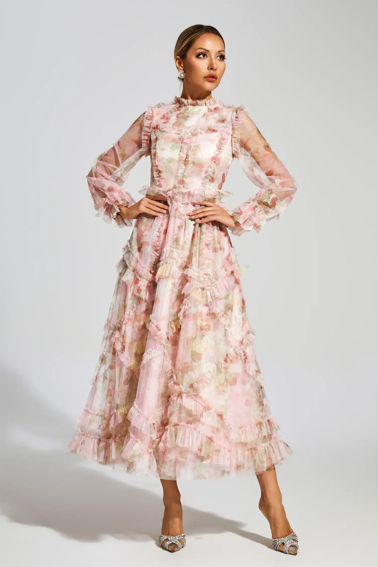 Natalia Floral Mesh Dress