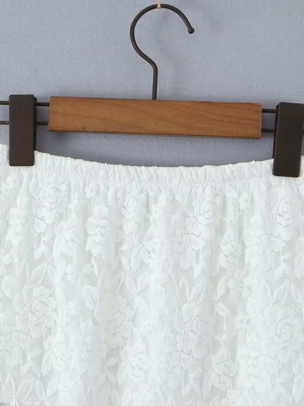 Long Sleeves See-Through Solid Color Mock Neck T-Shirts Tops + Split-Joint Asymmetric High Waisted Skirts Bottom Two Pieces Set