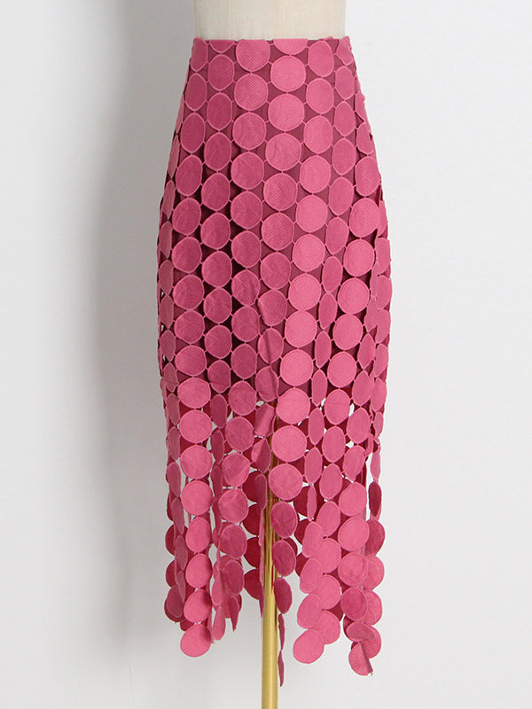 Urban Irregularity Tasseled Embroidered  Skirts